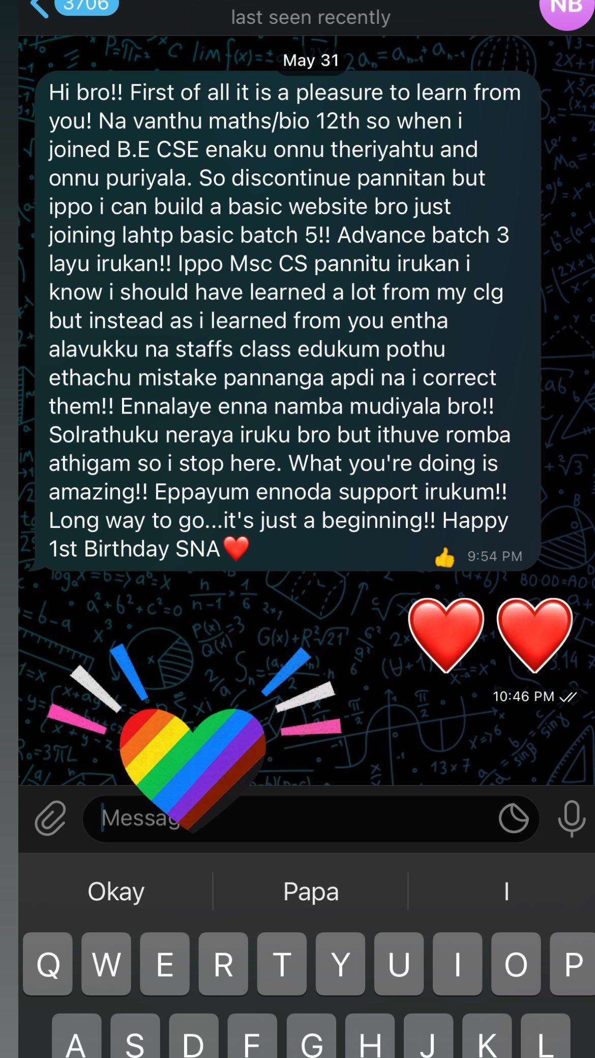 SNA student review