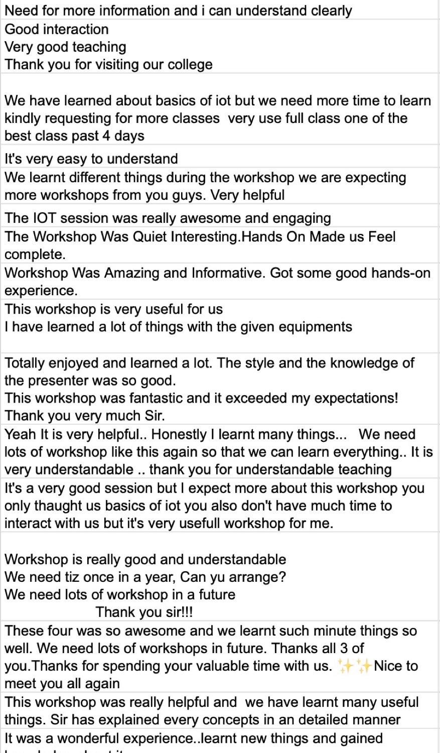 IoT workshop participants